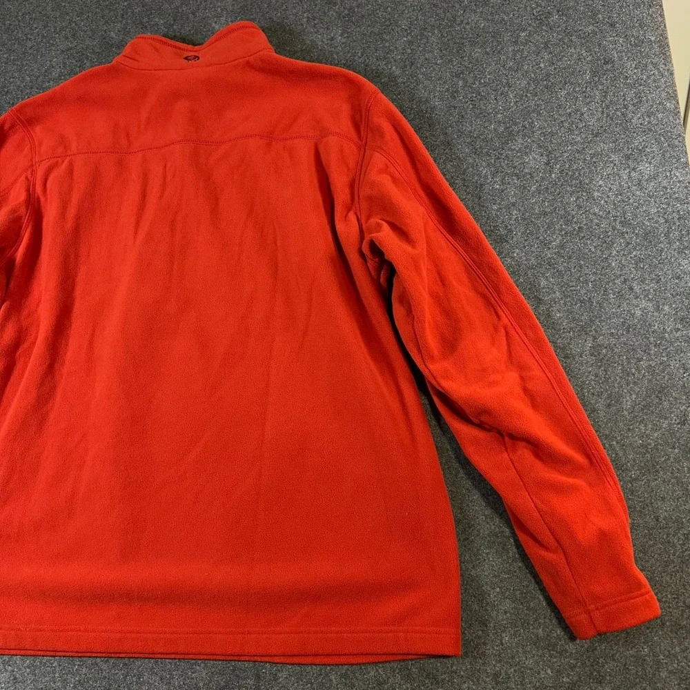 Mountain Hardwear Mens XL Red 1/4 Zip Fleece Pullover Mock Neck Hiking Sweater